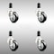 Service Caster 3 Inch 316SS Black Polyurethane Swivel 1-3/8 Inch Expanding Stem Caster Set SCC SCC-SS316EX20S314-PPUB-BLK-138-4 - alternate 1